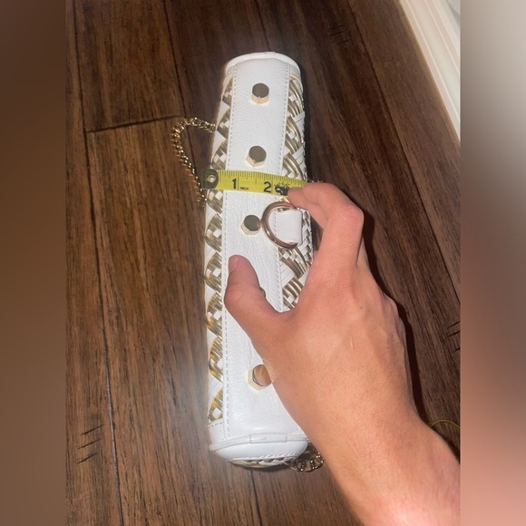 Rare✨White & Gold✨ Rebecca minkoff woven leather bag metallic bag crossbody - Picture 5 of 14